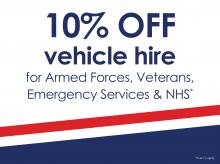 10% Discount on Vehicle Hire for Public Services*